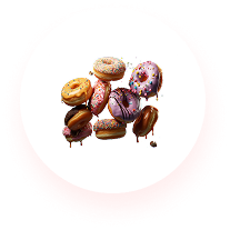 Assorted chocolate and hazelnut donuts